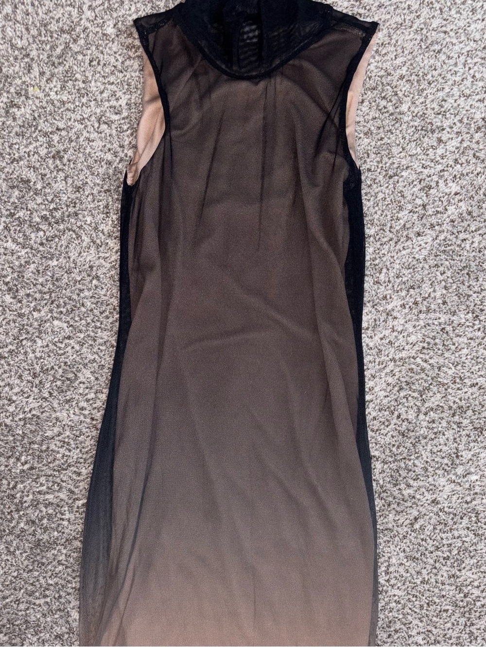 Bar III Black Nude Ombre Mesh Maxi Dress Sheer Bodycon Small - Picture 3 of 6